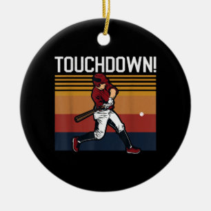 Funny Baseball Football Touchdown Sports Humour Ceramic Ornament
