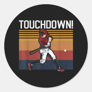 Funny Baseball Football Touchdown Sports Humour Classic Round Sticker