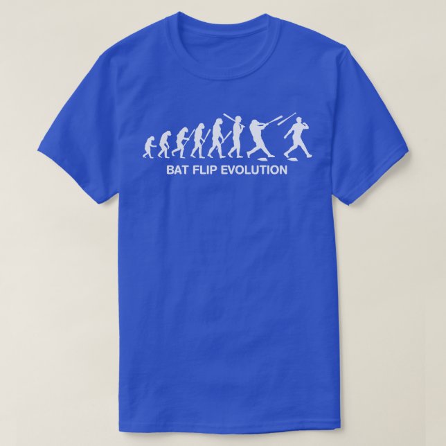 Funny Baseball Home Run Bat Flip Dinger Evolution  T-Shirt (Design Front)