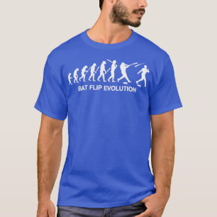 Funny Baseball Home Run Bat Flip Dinger Evolution  T-Shirt