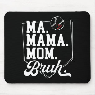 Funny Baseball Mom Bruh With Team Name And Number Mouse Pad