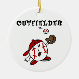 Funny Baseball Outfielder T-shirts and Gifts Ceramic Ornament