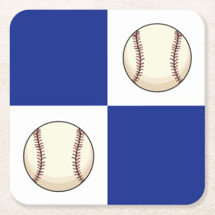 Funny Baseball Photo Template Square Paper Coaster