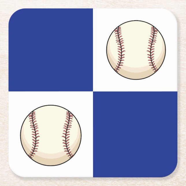 Funny Baseball Photo Template Square Paper Coaster (Front)