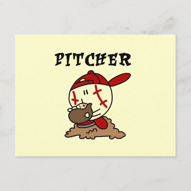 Funny Baseball Pitcher T-shirts and Gifts Postcard (Front)