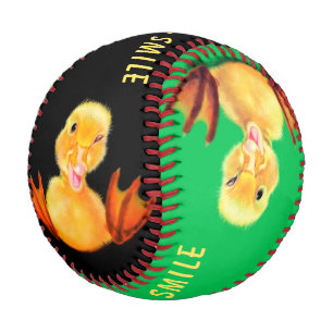 Funny Baseball Playful Duck Smile - Custom Text