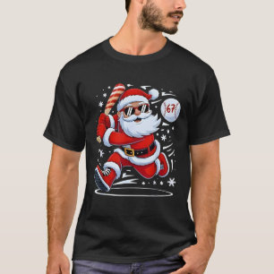 Funny Baseball Santa 67 Christmas Xmas Pajamas Boy T-Shirt