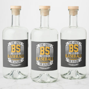 Funny Baseball Sarcasm T-Shirt Liquor Bottle Label
