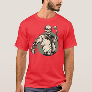 Funny Baseball Skeleton Halloween Skeleton Playing T-Shirt