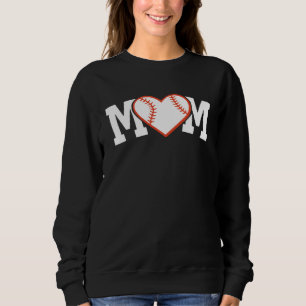 Funny Baseball Softball Ball Mom Heart Love Sweatshirt