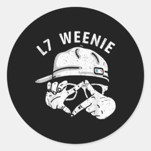 Funny Baseball Softball Season Apparel L7 Weenie Classic Round Sticker