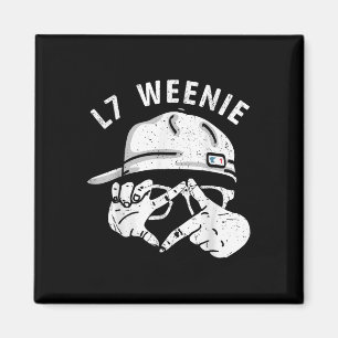 Funny Baseball Softball Season Apparel L7 Weenie Magnet