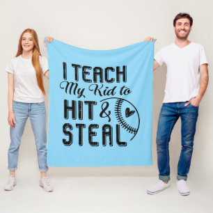 Funny Baseball sports Dad word art  Fleece Blanket