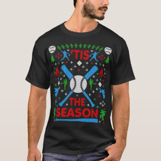 Funny Baseball Tis the Season Ugly Christmas Sweat T-Shirt