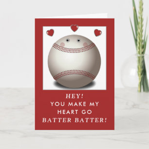 funny baseball valentine card