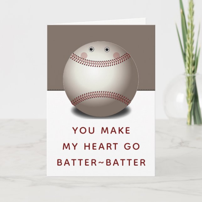Funny Baseball Valentine Cards (Front)