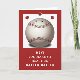 Funny Baseball Valentine Holiday Card