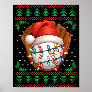 Funny Baseball Xmas Boys Men Women Kids Ugly Chris Poster