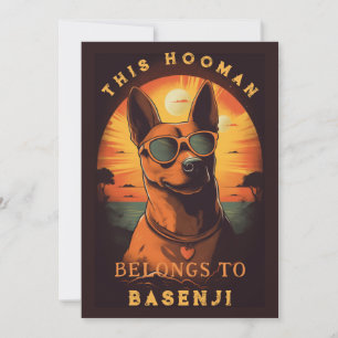 Funny Basenji Dog Parent Personalised Announcement