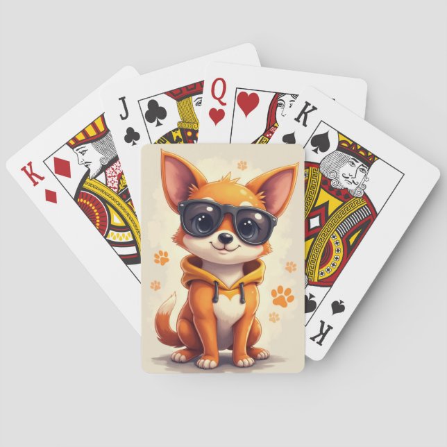 Funny Basenji Kawaii Dog Playing Cards (Back)