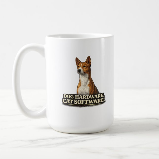 Funny Basenji Owner Gift Coffee Mug (Left)