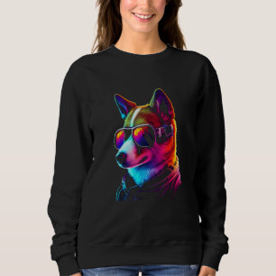 Funny BasenjiDog owner Vaporwave Notorious DJ Sweatshirt