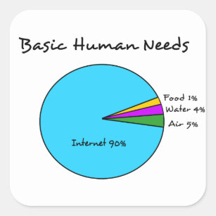 Funny Basic Human Needs for computer enthusiasts Square Sticker
