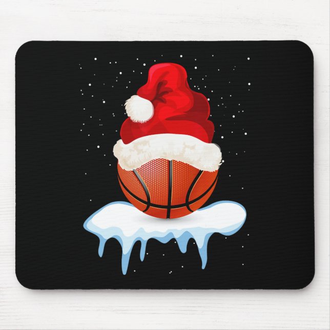 Funny Basketball Ball Christmas Design  Mouse Pad (Front)