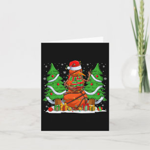 Funny Basketball Balls Snowman Christmas Tree Ligh Card