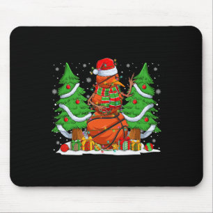 Funny Basketball Balls Snowman Christmas Tree Ligh Mouse Pad