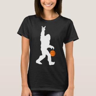 Funny Basketball Bigfoot Rock On Hoops Basketball  T-Shirt