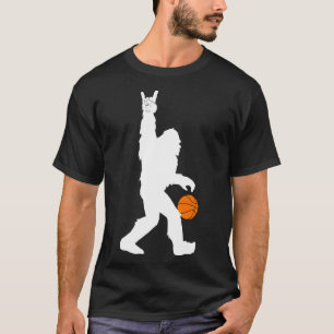 Funny Basketball Bigfoot Rock On Hoops Basketball  T-Shirt
