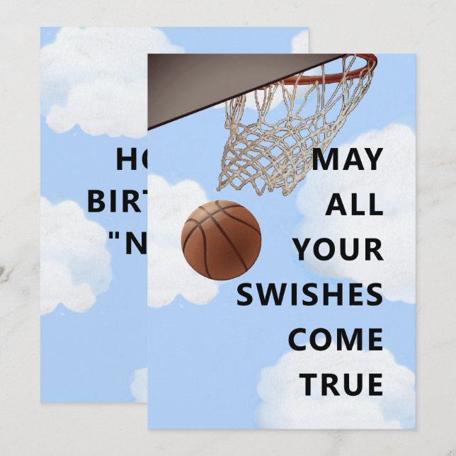 Funny Basketball Birthday Card (Front/Back)