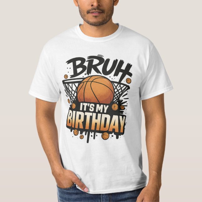 Funny Basketball Birthday T-Shirt Design for men (Front)