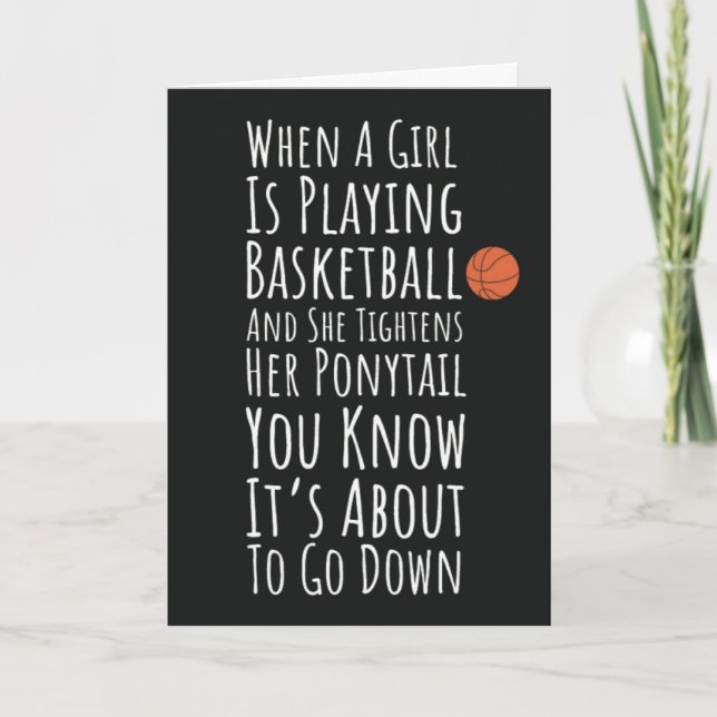 Funny Basketball Cards For Her Teen Girls Women (Front)