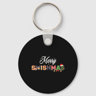 Funny Basketball Christmas Quote Merry Swishmas Ma Key Ring