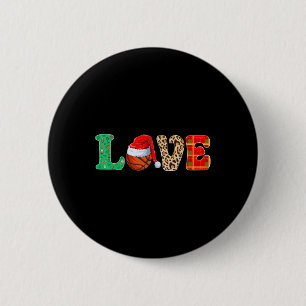 Funny Basketball Christmas Santa Hat Basketball Lo 6 Cm Round Badge
