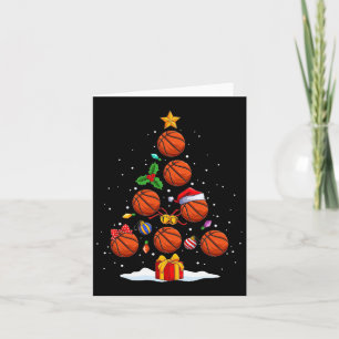 Funny Basketball Christmas Tree Lights Xmas For Me Card