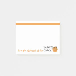 Funny Basketball Coach Clipboard of Text Template Post-it Notes