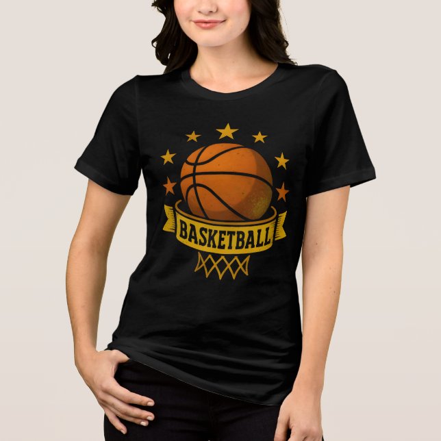 funny basketball design for lovers Tri-Blend shirt (Front)