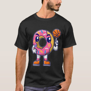 Funny Basketball Doughnut Gift Boys Girls T-Shirt