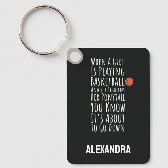 Funny Basketball For Her Teen Girls Women Player Key Ring (Front)