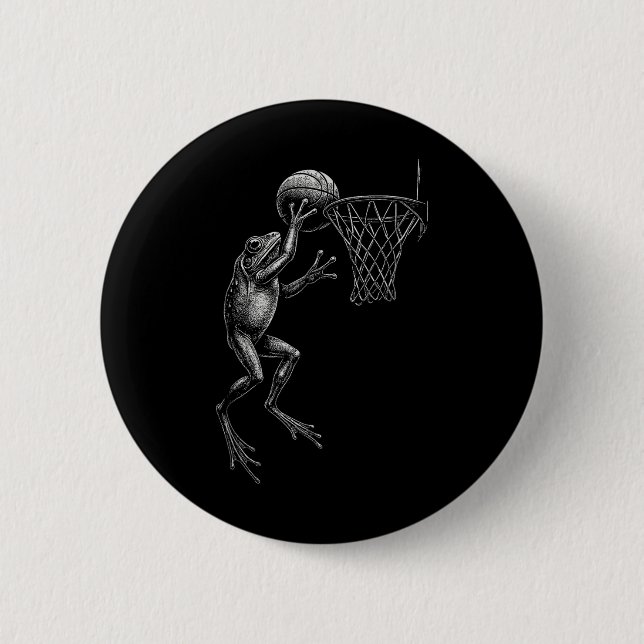 Funny Basketball Frog  6 Cm Round Badge (Front)
