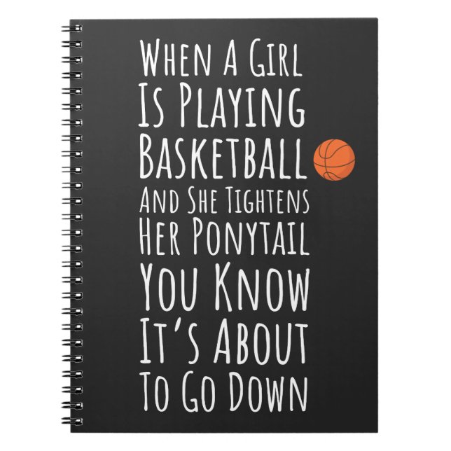 Funny Basketball Girls Gifts For Her Team Player Notebook (Front)
