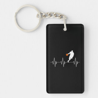 Funny Basketball Heartbeat Lover Basketball Fan Key Ring