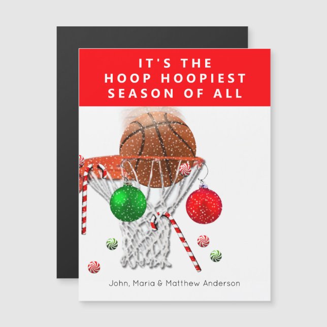 Funny Basketball Holiday Card (Front/Back)