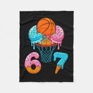 Funny Basketball Ice Cream Drip 67 Fleece Blanket