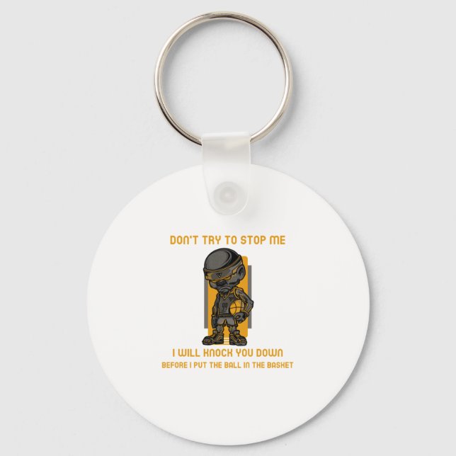 Funny Basketball  Key Ring (Front)