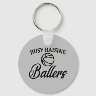 Funny Basketball Mom Dad Key Ring