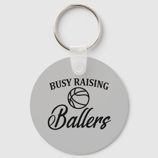 Funny Basketball Mum Dad Key Ring (Front)